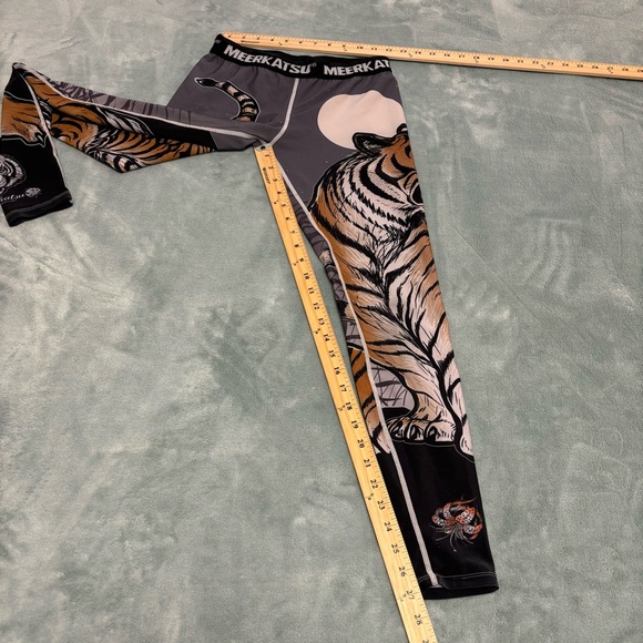 Meerkatsu Tights Midnight Tiger Print Grey Orange Black Wonderful Illustration - Picture 9 of 13